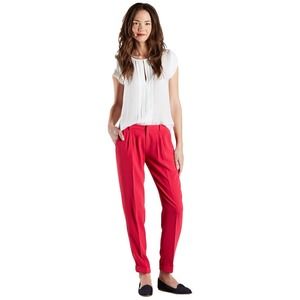 NWT Joie Anderson B Pants Slim Cuffed Pleated Trouser Crepe Red Pink sz 10 $198